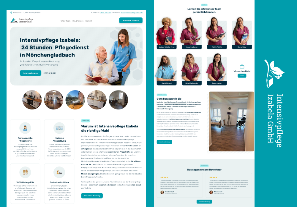 Website erstellen lassen Pflegedienst Intensivpflege Mönchengladbach WordPress divi theme Webdesign Agentur marketing Experten
