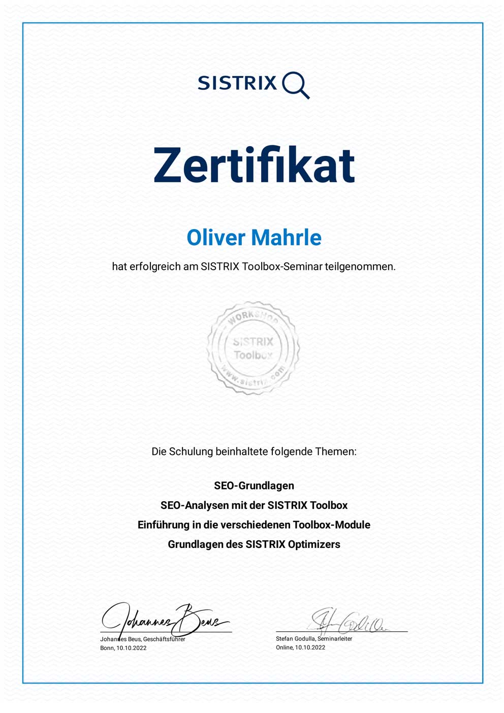 sistrix-zertifikat-seo-suchmaschinenoptimierung-agentur-marketing-experte-oliver-mahrle